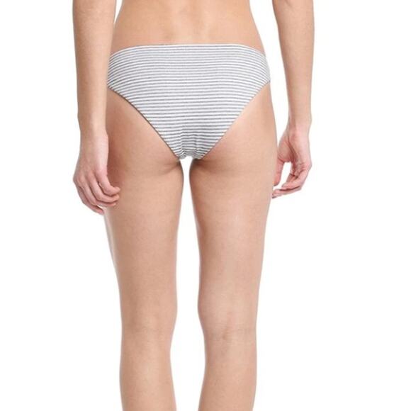 Eberjey Sea Stripe Annia Swim Bikini Bottom Navy Blue White Large NWT - Picture 2 of 7